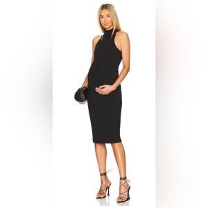 HATCH MATERNITY THE BODY HALTER DRESS BLACK MOCK NECK SIZE XS